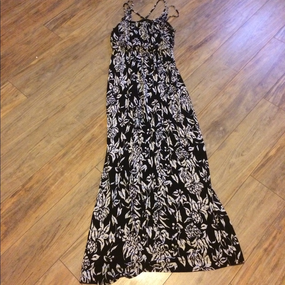 Floral maxi faux wrap dress